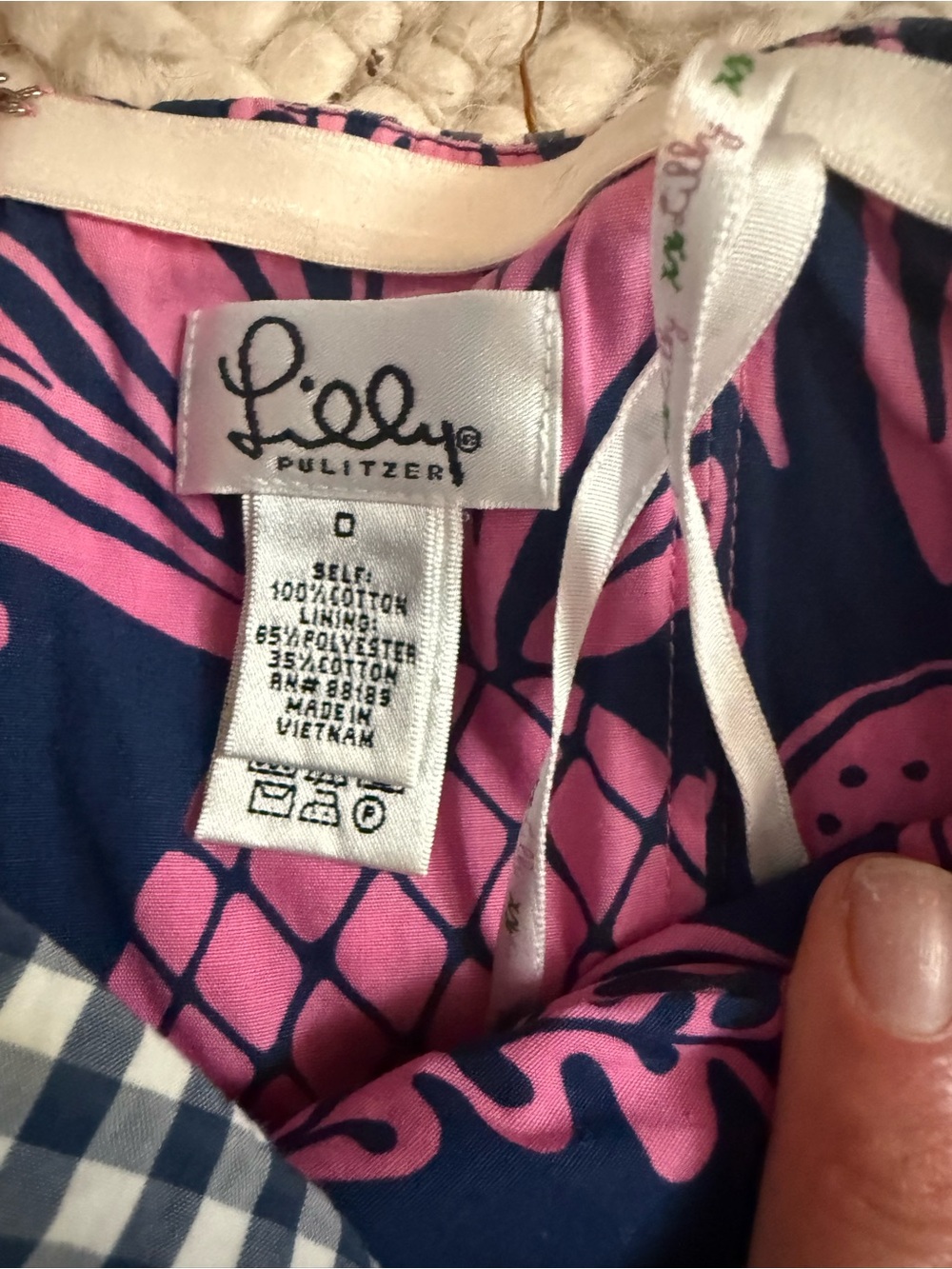 Lilly Pulitzer Navy and Pink Printed Dress - Picture 2 of 3